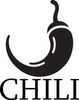 minimal le Chili marque logo concept noir Couleur silhouette, blanc Contexte 2 vecteur