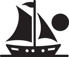 bateau vecteur logo concept icône, clipart, symbole, noir Couleur silhouette, blanc Contexte 25