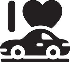 je l'amour voiture vecteur logo illustration, voiture icône, symbole. logo concept dix