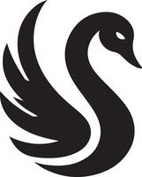 cygne logo vecteur icône, plat symbole, noir Couleur silhouette, blanc Contexte 3