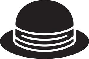 minimal rétro chapeau icône, clipart, symbole, noir Couleur silhouette 9 vecteur