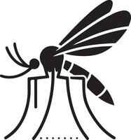 minimal moustique logo concept, clipart, symbole, noir Couleur silhouette, blanc Contexte sept vecteur