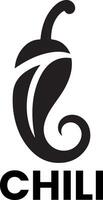 minimal le Chili marque logo concept noir Couleur silhouette, blanc Contexte 12 vecteur