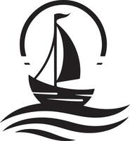 bateau vecteur logo concept icône, clipart, symbole, noir Couleur silhouette, blanc Contexte 16