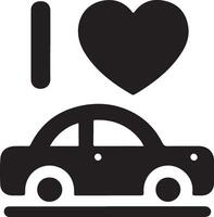 je l'amour voiture vecteur logo illustration, voiture icône, symbole. logo concept 12