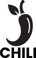 minimal le Chili marque logo concept noir Couleur silhouette, blanc Contexte 18 vecteur