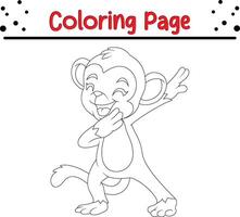 content singe agitant main coloration page pour des gamins vecteur