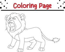 Lion est rugissement coloration page pour des gamins vecteur