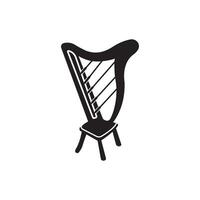 harpe icône, logo vecteur illustration conception modèle