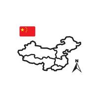 Chine carte icône vecteur illustration symbole conception