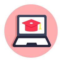 une parfait conception icône de en ligne éducation vecteur