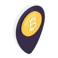 une plat conception icône de bitcoin emplacement vecteur