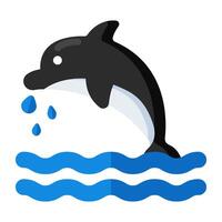 prime conception icône de dauphin vecteur
