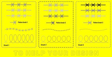 une ensemble de barbelé câble avec différent torsion emplacements de différent les métaux. vecteur