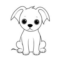 mignonne chien vecteur noir et blanc dessin animé personnage conception collection. blanc Contexte. animaux domestiques, animaux.