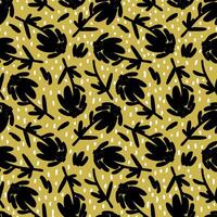 camomille sans couture modèle avec noir fleurs. vecteur interminable floral Contexte. en tissu conception, emballage papier, textile conception