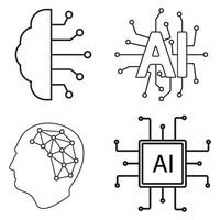 vecteur d'icône ai intelligence artificielle