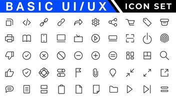 de base ui ux icône ensemble. ensemble icône de utilisateur interface. vecteur illustration. modifiable accident vasculaire cérébral