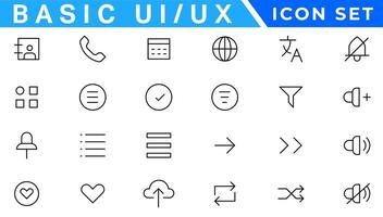 ui et ux icône ensemble, utilisateur interface icône ensemble collection. vecteur