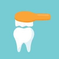 dent et brosse à dents icône plat vecteur signe symbole vecteur illustration