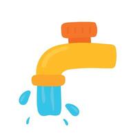 écoulement l'eau robinet clipart dans mignonne dessin animé dessin vecteur illustration