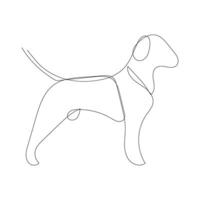 chien un ligne art logo conception icône vecteur