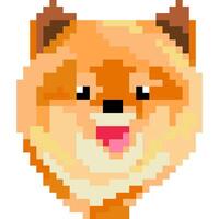 chien dessin animé icône dans pixel style vecteur