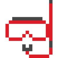 plongée des lunettes de protection dessin animé icône dans pixel style vecteur