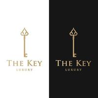 rétro luxe Accueil ou Hôtel ou réel biens clé modèle logo avec Créatif idée. vecteur