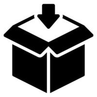 icône de glyphe de boîte ouverte vecteur