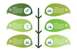 infographie renouvelable énergie modèle pour énergie consommation durable information présentation. vecteur géométrie et icône éléments. écologie moderne flux de travail diagrammes. rapport plan 6 les sujets