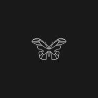 en volant papillon logo avec Facile minimaliste ligne art style. vecteur