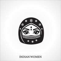 Indien femme ligne icône. linéaire style signe pour mobile concept et la toile conception. Indien femme contour vecteur icône. symbole, logo illustration. vecteur graphique