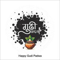 content gudi padwa fête de Inde. vecteur illustration conception