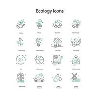 environnement vecteur Icônes représentant écologie et préservation