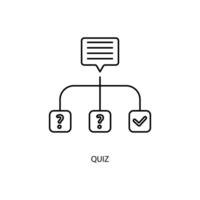 quiz concept ligne icône. Facile élément illustration. quiz concept contour symbole conception. vecteur