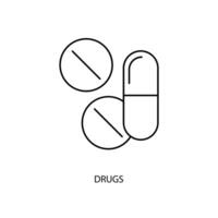 drogues concept ligne icône. Facile élément illustration. drogues concept contour symbole conception. vecteur