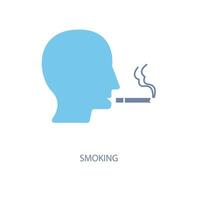 fumeur concept ligne icône. Facile élément illustration. fumeur concept contour symbole conception. vecteur
