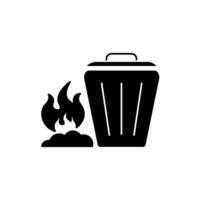 brûlant déchets concept ligne icône. Facile élément illustration. brûlant déchets concept contour symbole conception. vecteur