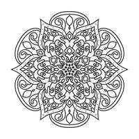 contour mandala pour coloration livre décoratif rond ornement vecteur