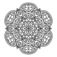 contour mandala pour coloration livre décoratif rond ornement vecteur