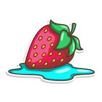 main dessiner fraise fruit illustration art vecteur