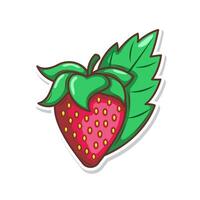 main dessiner fraise fruit illustration art vecteur