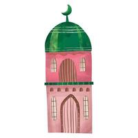 mosquée ou arabe maison aquarelle illustration vecteur