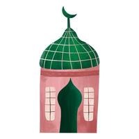 mosquée ou arabe maison aquarelle illustration vecteur