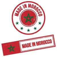fabriqué dans Maroc timbre signe grunge style vecteur