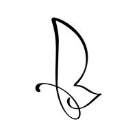 Logo de calligraphie symbole dessiné main du papillon. Concept cosmétique beauté. Élément de vecteur d&#39;écologie. Illustration icône eco design pour mariage et vacances, carte de voeux