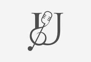 la musique icône avec dernier u logo conception Créatif concept vecteur