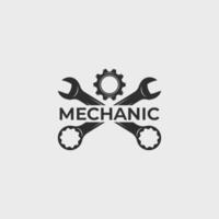 mécanicien logo ancien vecteur illustration modèle icône étiquette conception