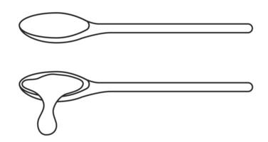 cuillère cuisine icône. contour illustration sur une blanc Contexte vecteur
